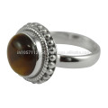 Beautiful Tiger Eye Gemstone com 925 Sterling Silver Vintage Look Ring Jewelry